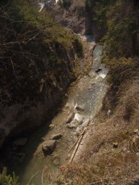 Jarabinský prielom: Ústie potoka na konci prielomu