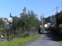 Svatoňovice: Pohled na část obce, pohled směrem od Budišova