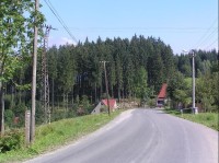 Cesta: Pohled od rozcestníku na cestu směrem na Bílý kříž