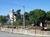 Jakartovice: Pohled na část obce s kostelem