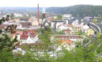 Střed města: Z vyhlídkového altánku na kopci Hostibejk