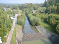 Žermanice - přehrada: Říčka Lučina vytékající z Žermanické přehrady