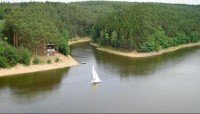 Orlická přehrada: Pohled z Podolského mostu
