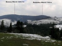 Redykalny Wierch - pohled od chaty Schronisko PTTK na Hali Boraczej (duben 2011)