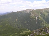 Bobrovecká dolina - horní část s  Bilelym Bobroveckym plesom (pohled ze Sivého vrchu - červenec 2008)
