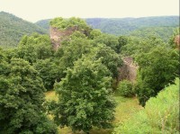 zadní hrad: pohled z vyhlídky na paláci předního hradu