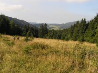 Sedlo Príslop - pohled do slovenského vnitrozemí