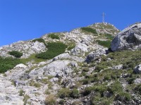 Wielki Giewont - pohled k vrcholu ze závěrečného úseku jednosměrné výstupové trasy