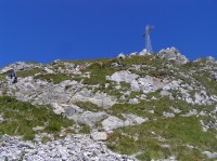 Wielki Giewont - pohled k vrcholu ze závěrečného úseku jednosměrné výstupové trasy