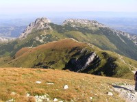 Długi Giewont - pohled z úbočí pod vrcholem Kopy Kondracke (září 2009)