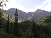 Ostrý Roháč - pohled z trasy od Tatliakovy chaty do smutnej doliny (červenec 2008)