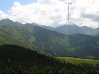 Tri kopy - pohled z Lúčnej (červenec 2008)