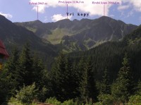 Tri kopy - pohled z Roháčskej doliny + lokalicace vrcholů (červenec 2008)