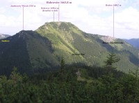 Bobrowiec - popis masivu pře pohledu z Grześia (Lúčnej - červenec 2008)