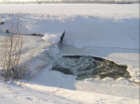 zamrzlý II. splav: Řeka Ondřejnice pod Starou Vsí - zima 2006