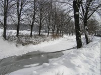 zamrzlá Ondřejnice: uprostřed Staré Vsi - zima 2006