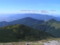 Kľačianska Magura - lokalizace při pohledu z Malého Kriváňa (srpen 2011)