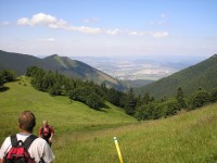 Sedlo na polaně Rakytov - pohled ze sedla do Belianskej doliny (červenec 2006)