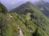Malé sedlo - pohled na sedlo a vrchol Žitné z Baraniarok (srpen 2012)