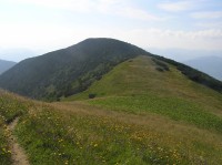 Úplaz - pohled na vrchol od Sedla za Úplazom (srpen 2012)