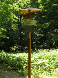 Odbočka k Šútovskému vodopádu - rozcestník (srpen 2012)