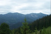Alpské vrcholky z lanovky