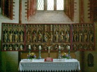 Gotický deskový vyřezávaný oltář