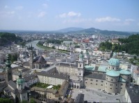 Salzburg, pohled na město z hradu