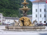 Salzburg, fontána s koňmi