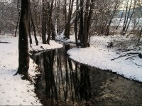 Kunratický potok v zimě