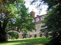 Rájec nad Svitavou: Pohled ze zahrad na zámek Rájec nad Svitavou