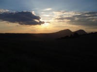 západ slunce: nad Zlatníkem a Želenickým vrchem