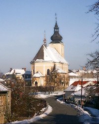 Kostel, zimní pohled