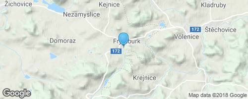 Hrádek Frymburk, obec a něco z okolí.</strong> mapa