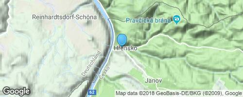 Hřensko - vstupní brána na Pravčickou bránu</strong> mapa