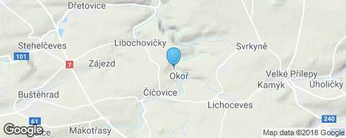 Okoř a Zoopark Zájezd</strong> mapa