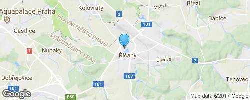 Hrad a město Říčany u Prahy.</strong> mapa