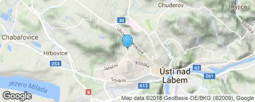 Ústí nad labem - Termální koupaliště Klíše</strong> mapa