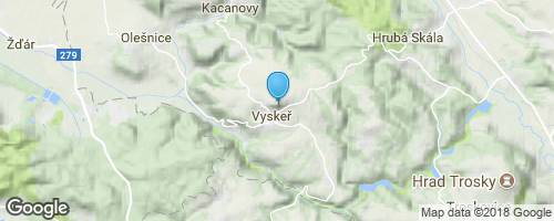 Vyskeř, zajímavý vrch Českého ráje.</strong> mapa