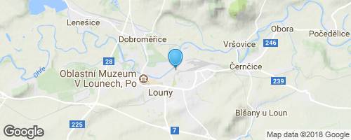 Louny, město nad řekou Ohří.</strong> mapa