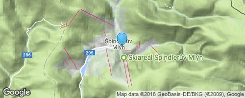 Špindlerův Mlýn – známé lákadlo pro letní a zimní turisty mapa