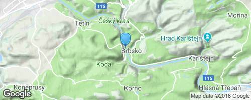 Srbsko - Koda - Tetín - Beroun - Srbsko</strong> mapa
