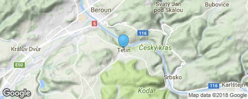 Tetín - malá obec s velkou historií</strong> mapa