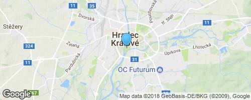 Hradec Králové - Jiráskovy sady, soutok Labe s Orlicí, Hučák</strong> mapa