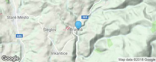 Obnovená předválečná turistická trasa pod Ptačí planinou v Branné</strong> mapa