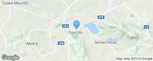 Opočno, město, zámek a údolí Zlatého potoka.</strong> mapa