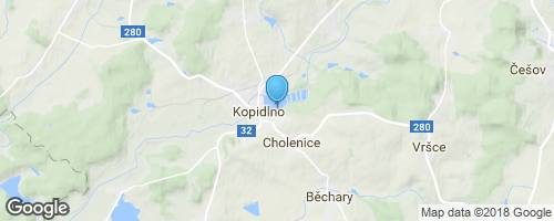 Kopidlno, město, zámek a zámecký park.</strong> mapa