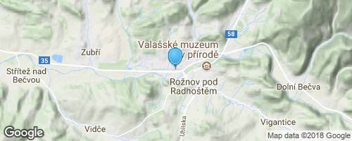 Rožnov pod Radhoštěm - autobusové nádraží</strong> mapa