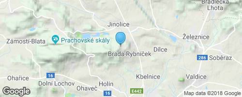 Zřícenina hradu Brada a vyhlídka Václava Čtvrtka.</strong> mapa