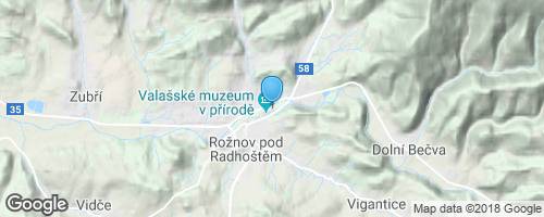 Skanzen Rožnov pod Radhoštěm</strong> mapa
